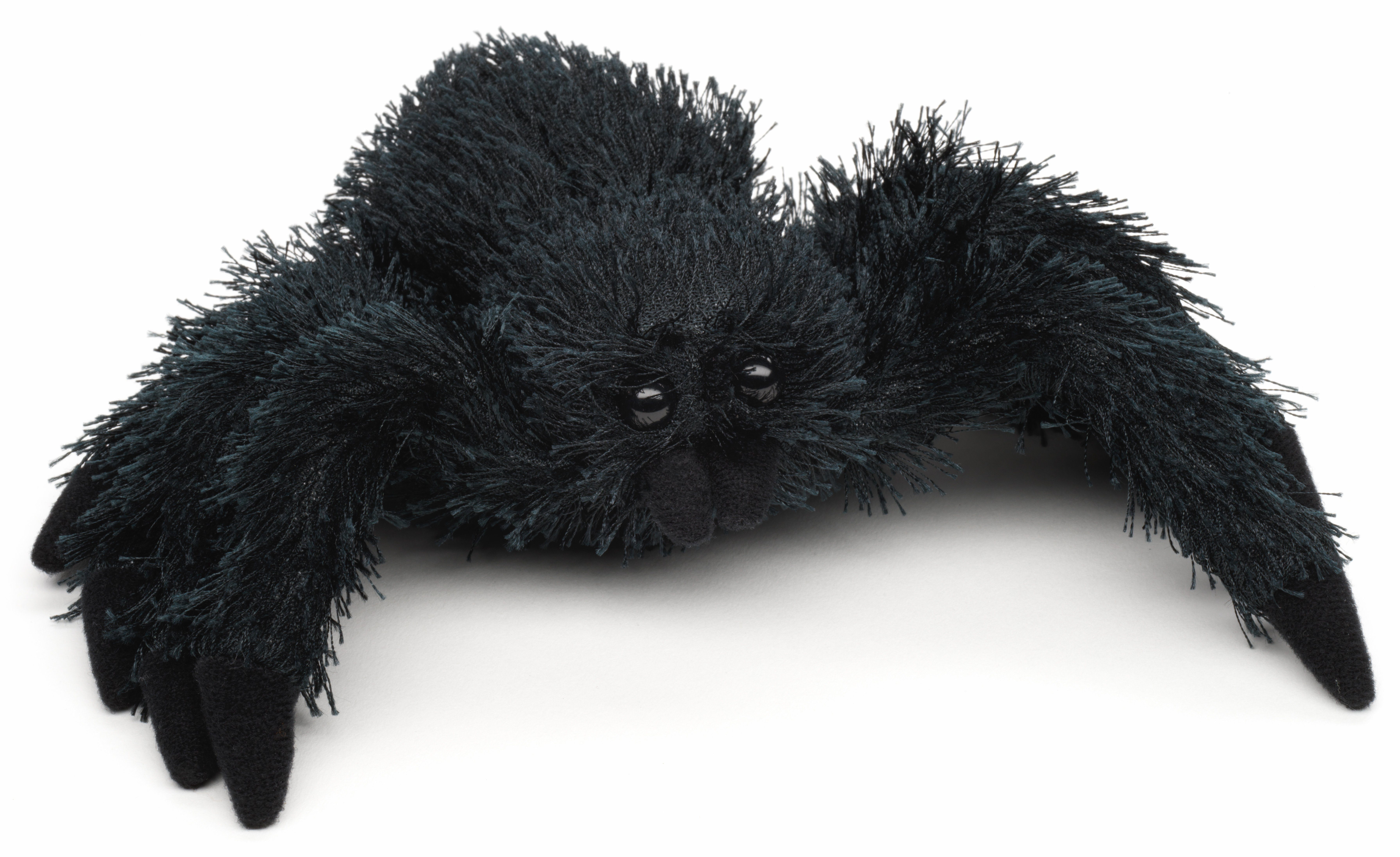 Uni-Toys Kuscheltier Schwarze Spinne - 20 cm (Breite) - Plüschtier, zu 100 % recyceltes Füllmaterial