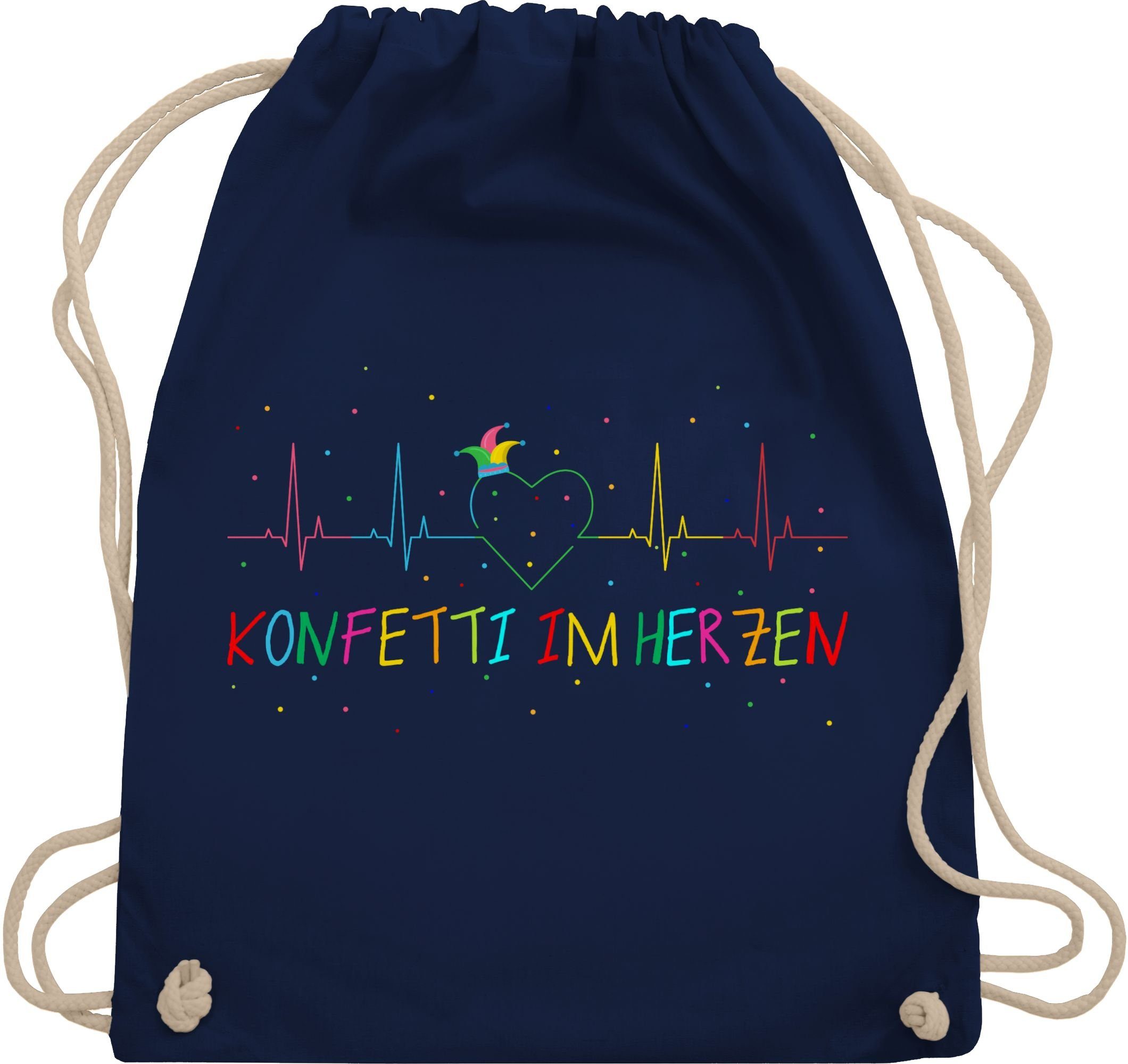 Turnbeutel Konfetti im Herzen Herzschlag Fasching I