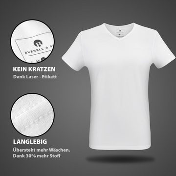 Burnell & Son T-Shirt Unterhemd Unterziehshirt mit Kurzarm und V-Ausschnitt aus Baumwolle (Packung, 3-tlg., 3er-Pack)