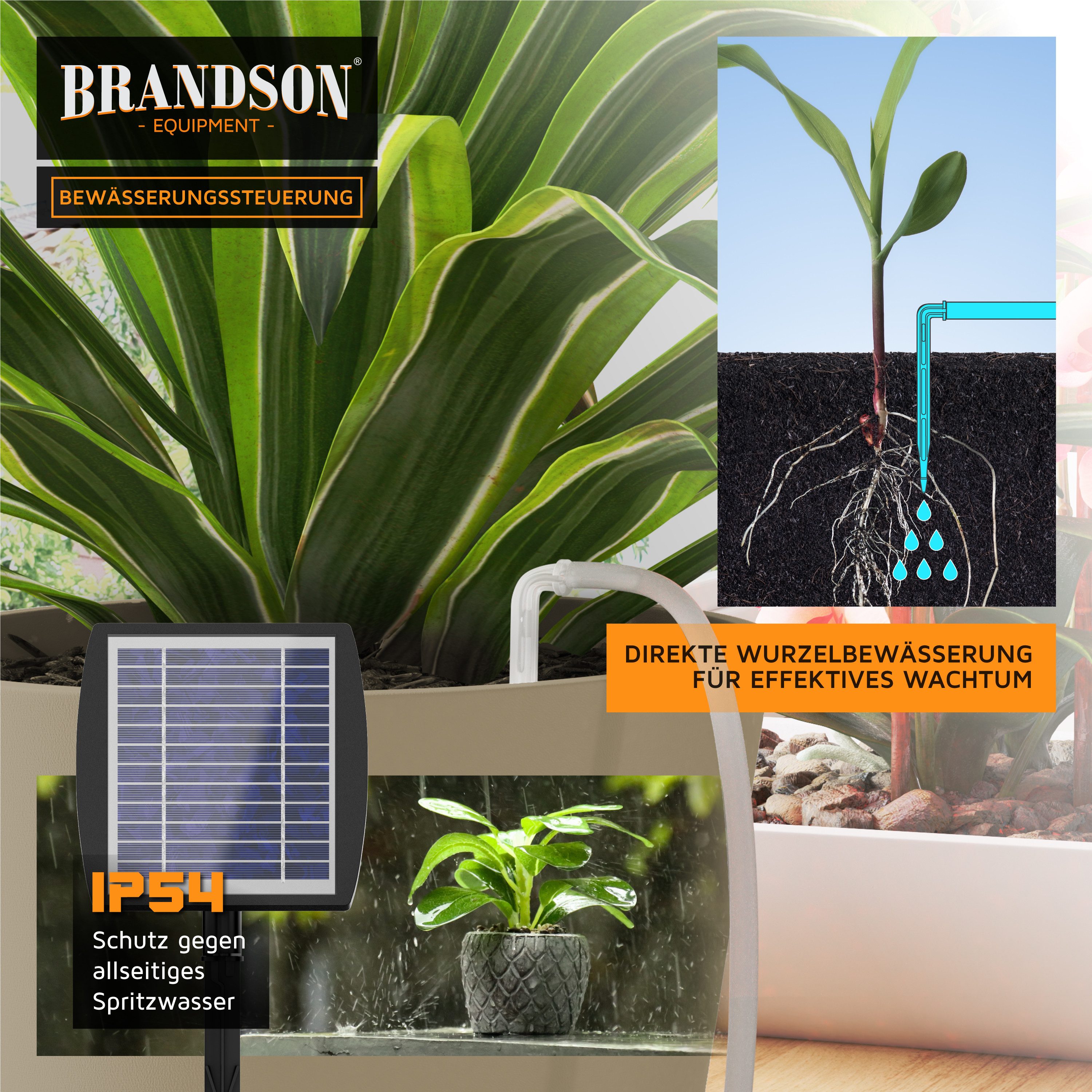 Brandson Irrigation Control System for Indoor Plants, Adjustable Water Volume (35-piece set), Rain Delay