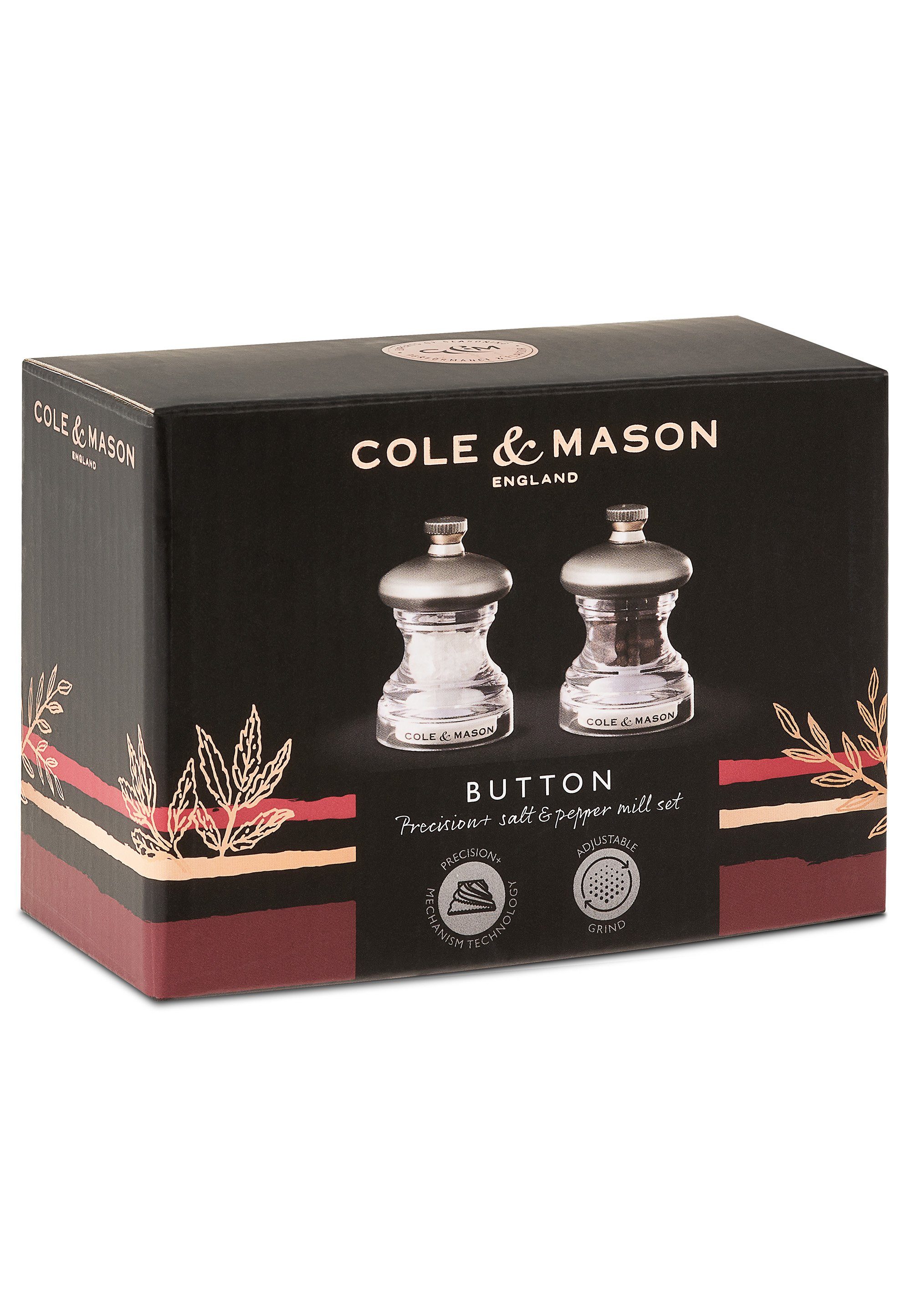 & Button, mit verstellbarem Pfeffermühle Cole Mason Präzisionsmahlwerk