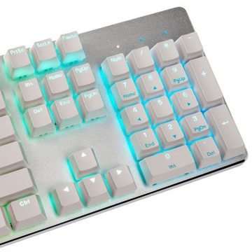 Glorious PC Gaming Race GMMK Full Size White Ice Edition Gaming-Tastatur (US Layout, Gateron-Brown, RGB LED Beleuchtung, mit austauschbaren Switches, N-Key-Rollover, Anti Ghosting, ABS Doubleshot Keycaps, weiß)
