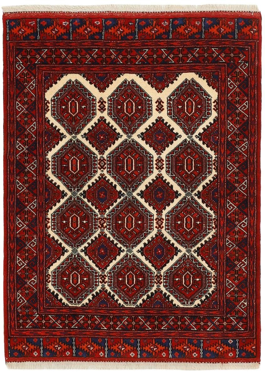 Orientteppich Turkaman 104x135 Handgeknüpfter Orientteppich / Perserteppich, Nain Trading, rechteckig, Höhe: 6 mm