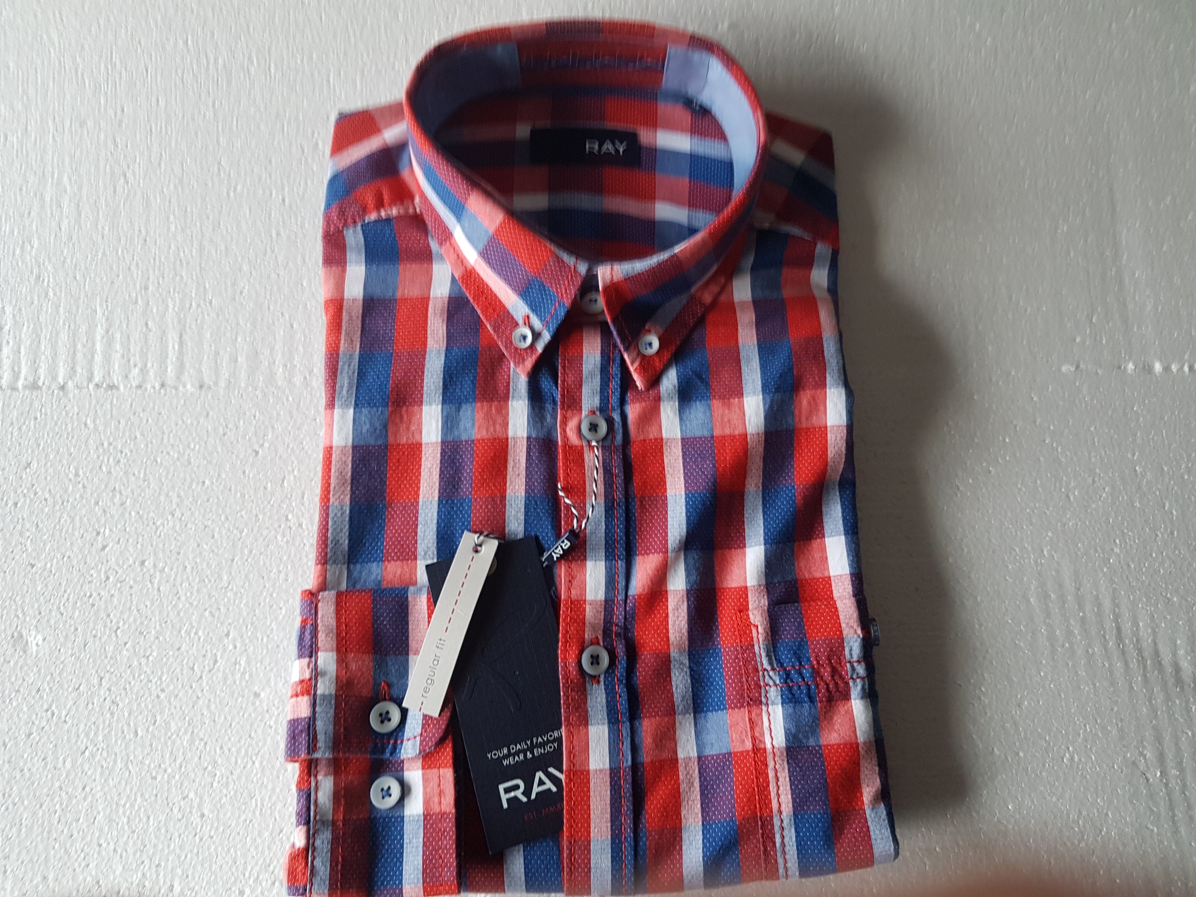 RAY Langarmhemd SM-21.202.0650/15.555 Button-Down Kragen Langarm Regular Fit