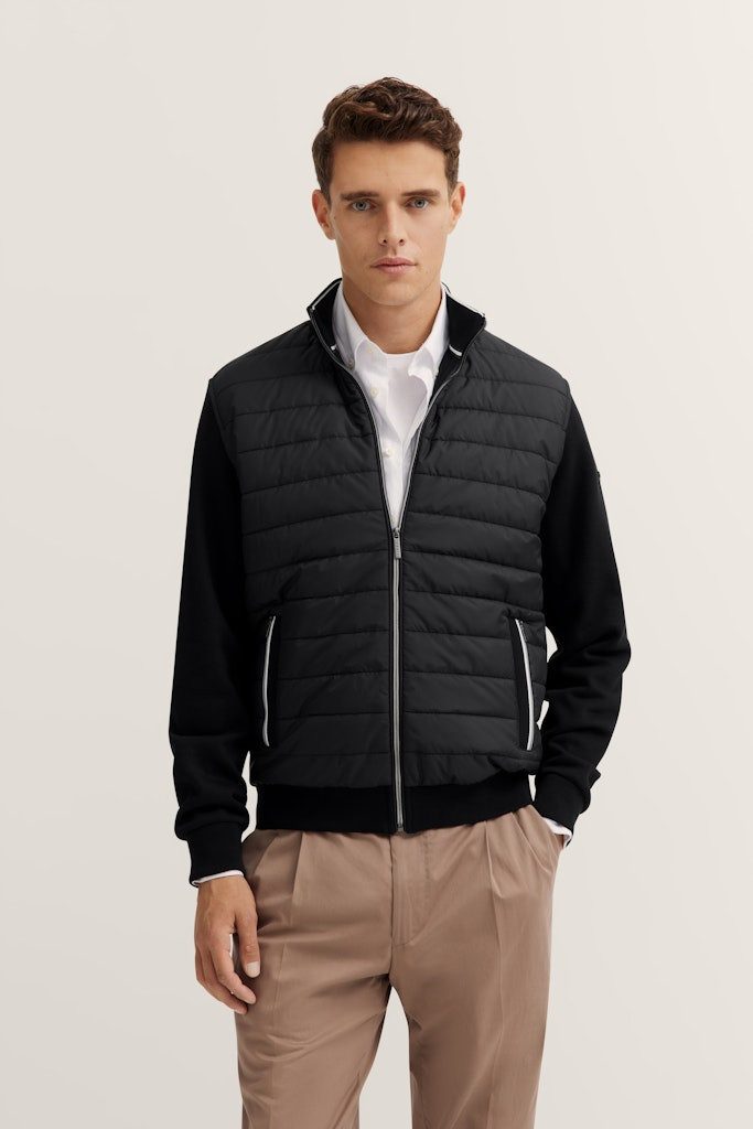 bugatti Sweatjacke 8750-95121 Kontraststreifen an Kragen günstig online kaufen