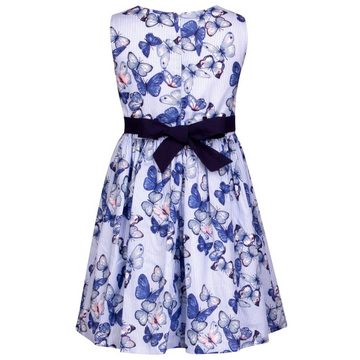 happy girls A-Linien-Kleid Happy Girls Kleid Arctic Blue Schmetterling 116 Kurzarmkleid festlich mit Schmetterling Print und Gürtel