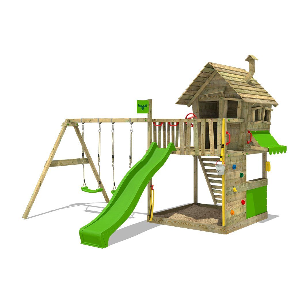 Wellenrutsche apfelgrün 300cm für Spielturm Schaukel Anbaurutsche Wasserrutsche 