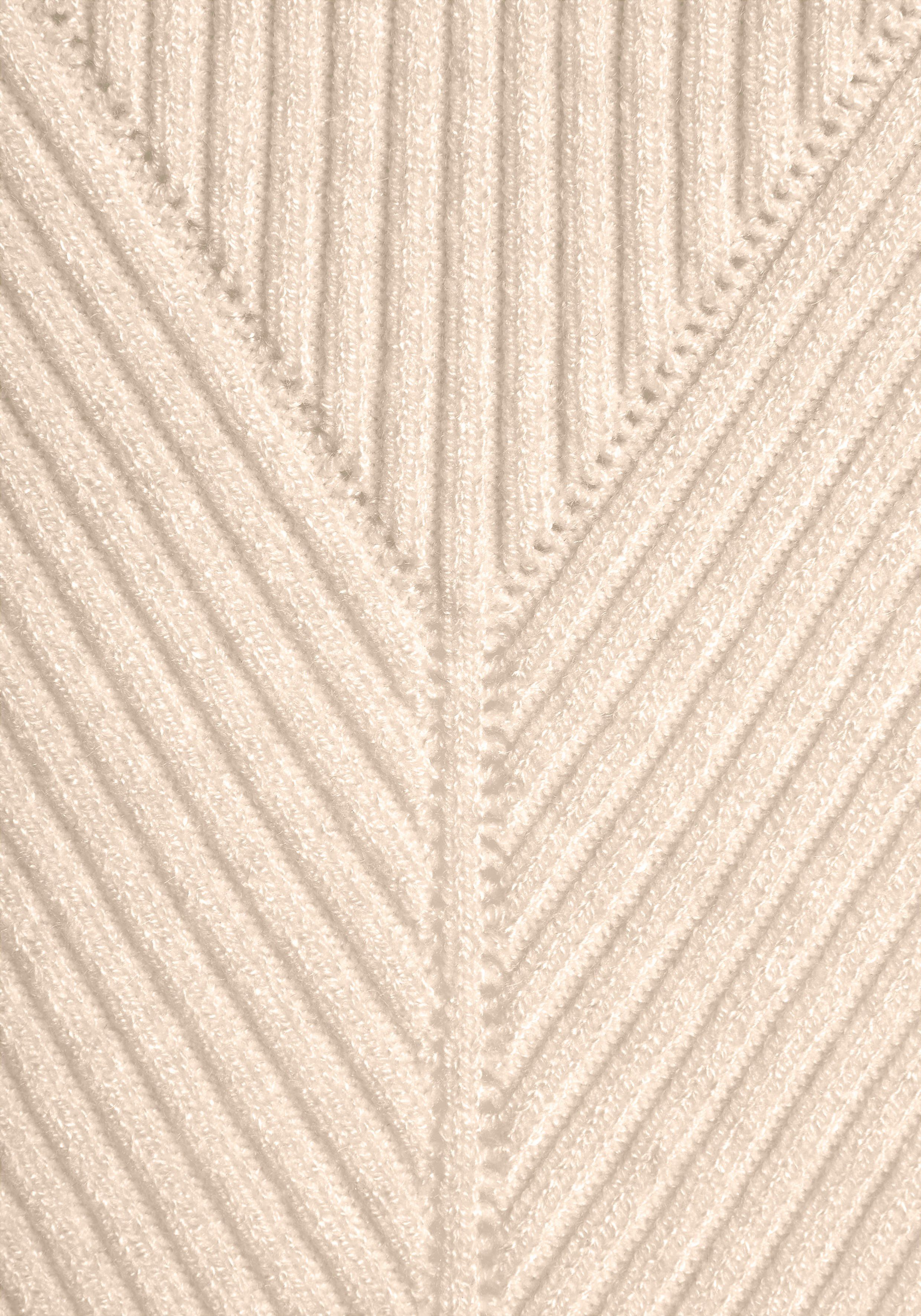LASCANA Stricktop mit Strickmuster, hochgeschlossenes Damentop mit breiten Trägern