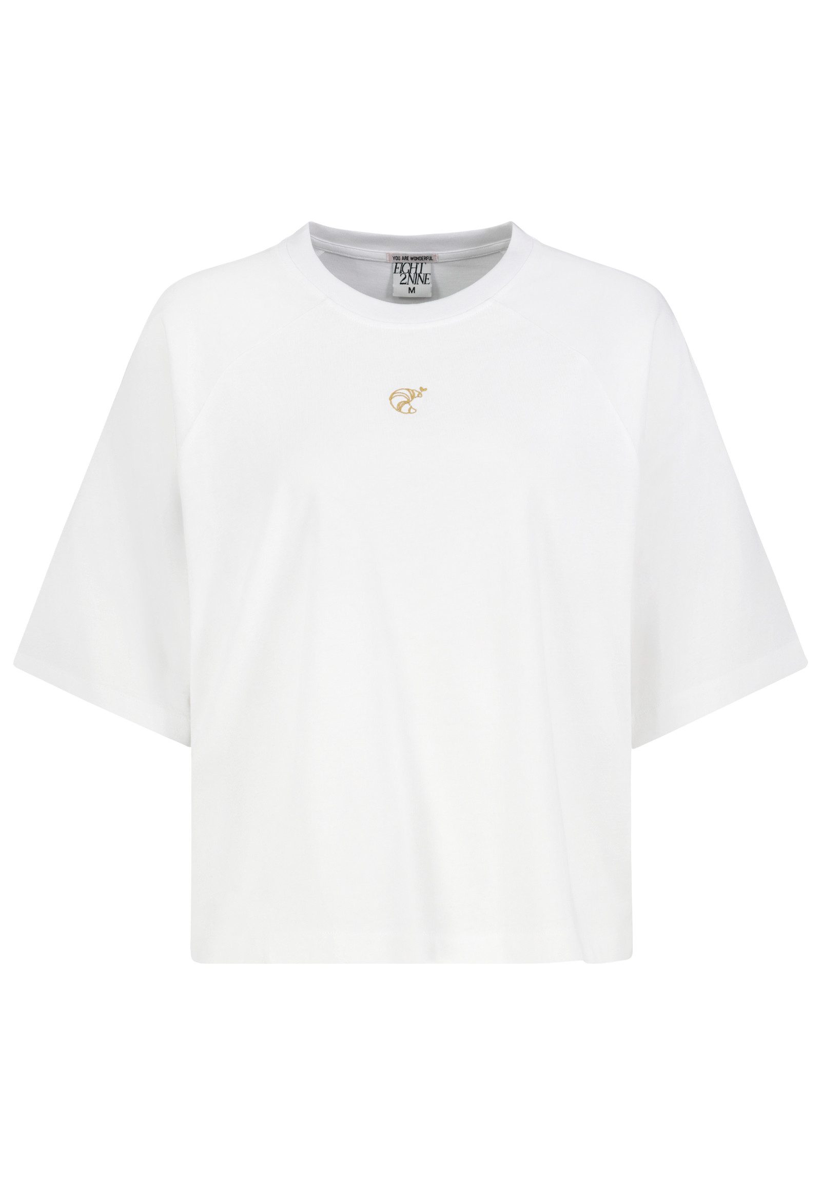 Eight2Nine T-Shirt Damen Oversize Shirt mit Stickmotiv softer Modal-Mix, lockere Raglanärmel