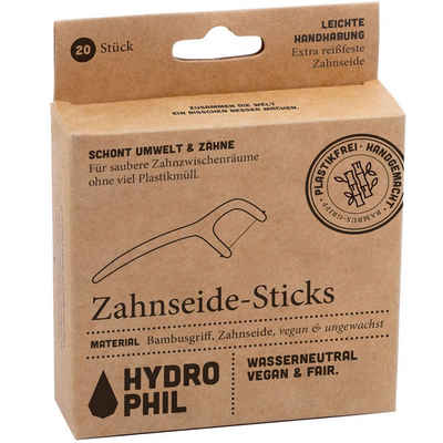 Hydrophil Zahnseide Sticks aus Bambus, 20 Stk.