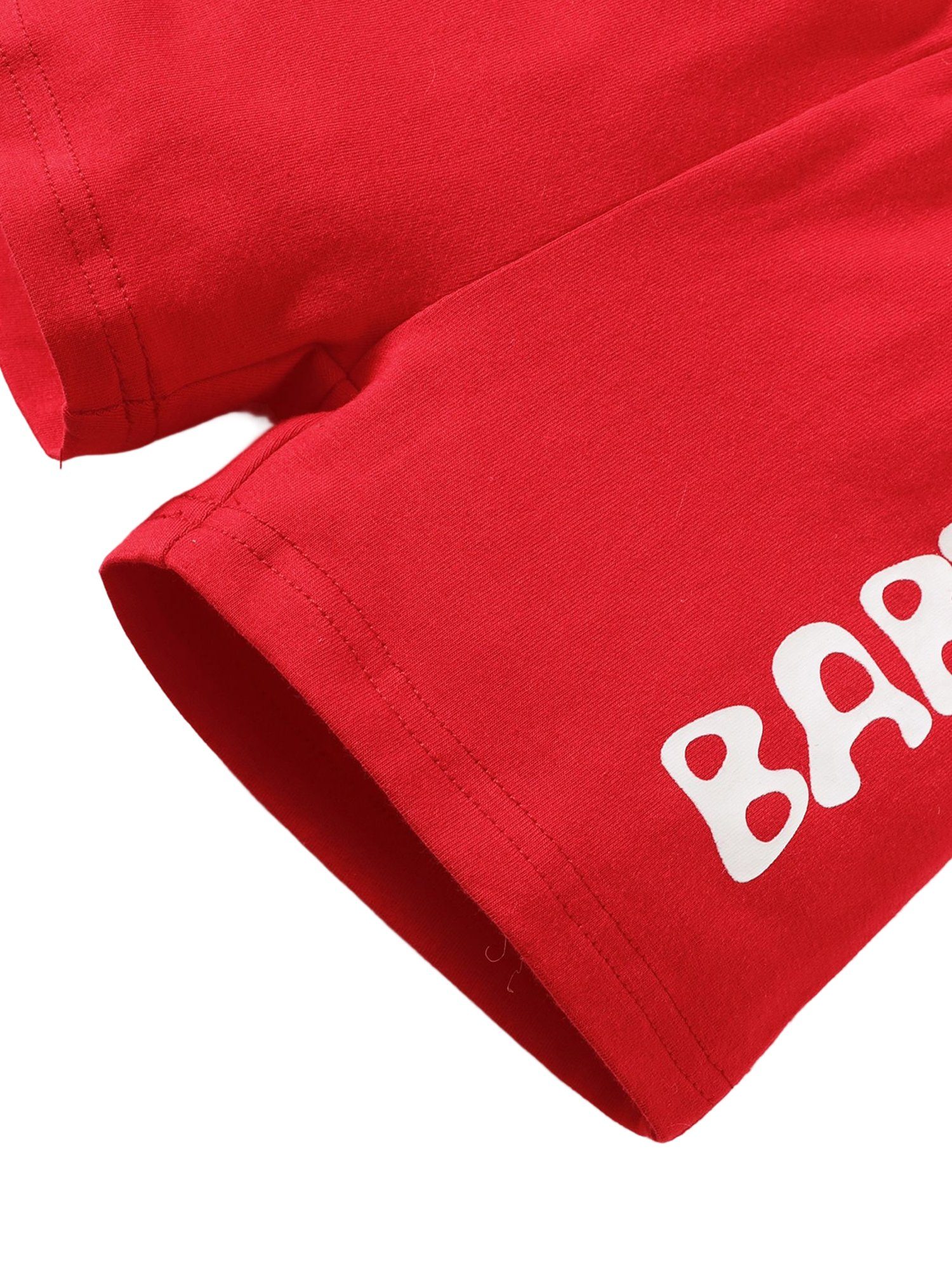 aus & 2-tlg) Rot Baumwolle LAPA und (Set, Baby-Strampler Shirt Shorts Sommerlicher Shorts