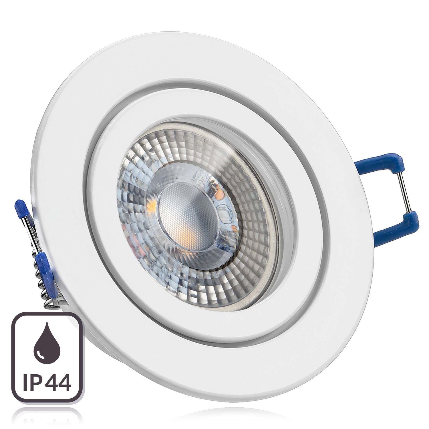 LEDANDO LED Einbaustrahler IP44 extra in mit 3W weiß LED RGB Set von flach LED Einbaustrahler LED