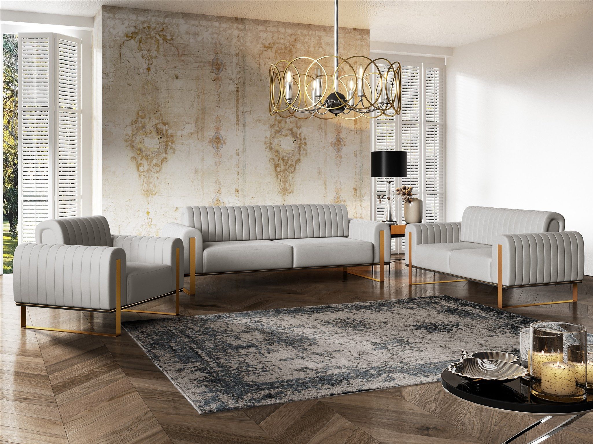 Fun Möbel Polstergarnitur Sofaset Designersofas VALERIE günstig online kaufen