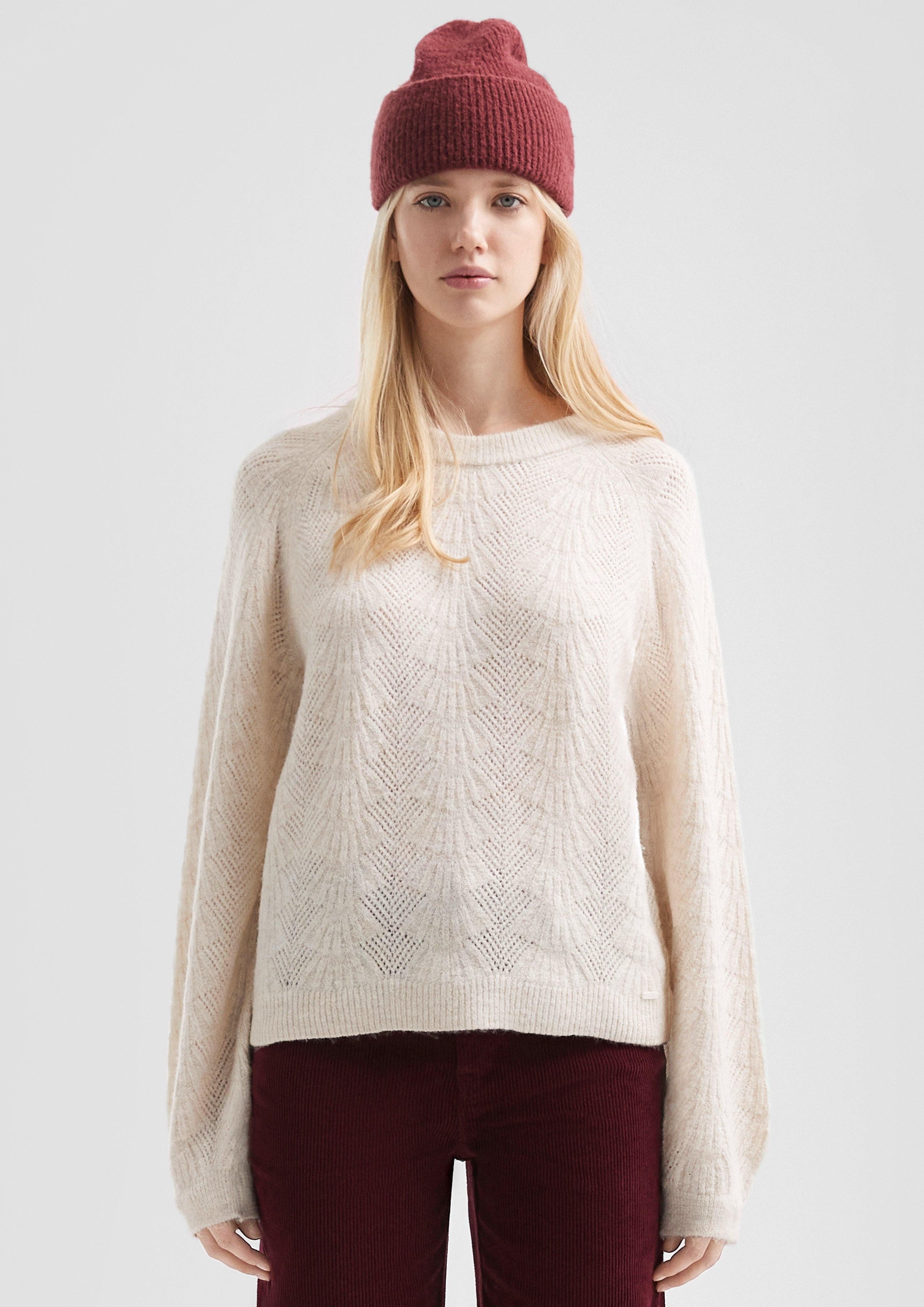 QS Strickpullover Weicher Pullover mit Ajourmuster günstig online kaufen