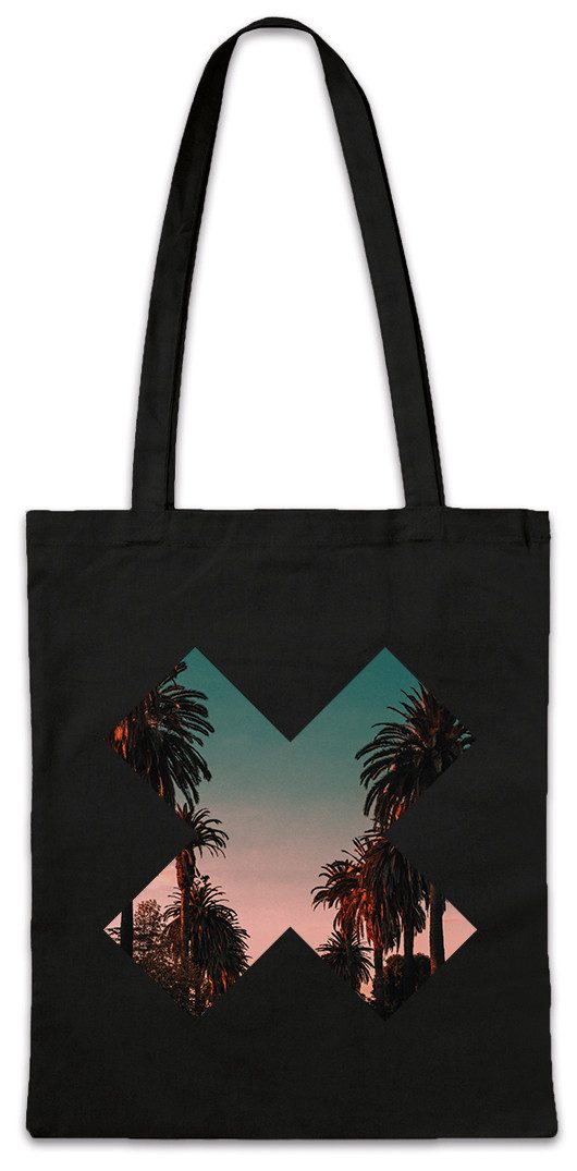 Beuteltasche California Palm Cross Stofftasche LA Kalifornien Skyline Stadt City