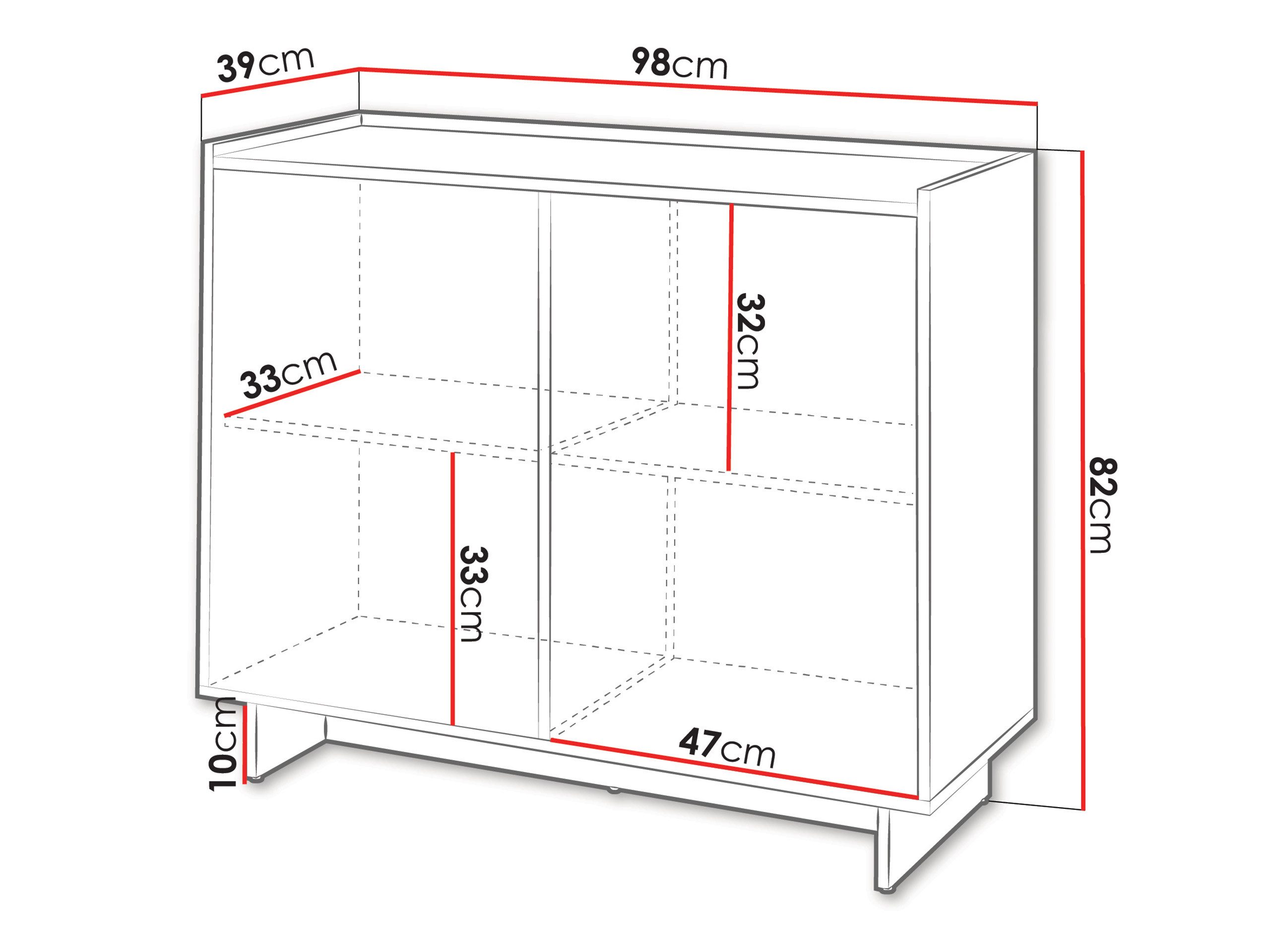 MIRJAN24 Kommode Yasumi K98 (mit zwei Drehtüren), 98x82x39 cm, Griffloses Öffnungssystem push to open – Bild 5 von 5