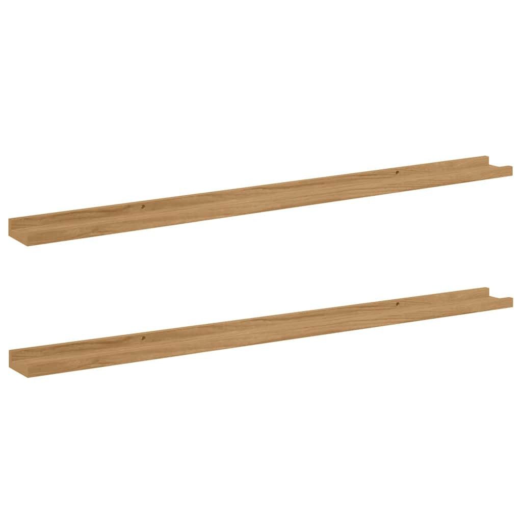 vidaXL Regal Wandregale mit Regal 2 pcs Braun 115 x 9 x 3 cm Holzwerkstoff, günstig online kaufen