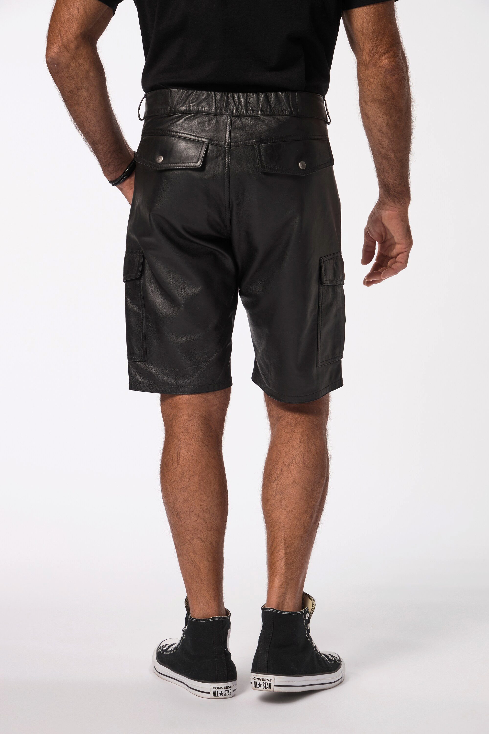 JP1880 Lederhose Leder-Cargobermuda Leder Lamm-Nappaleder