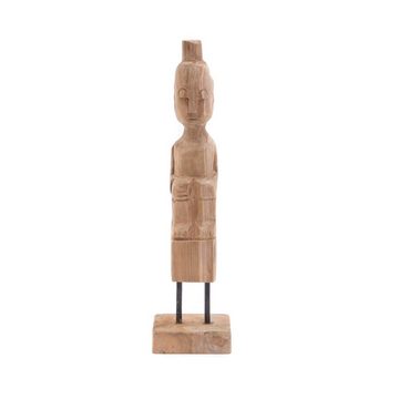 CREEDWOOD Skulptur TEAK FIGUR MIT HUT "PRIMITIVO II", Teakholz, Holz Figur