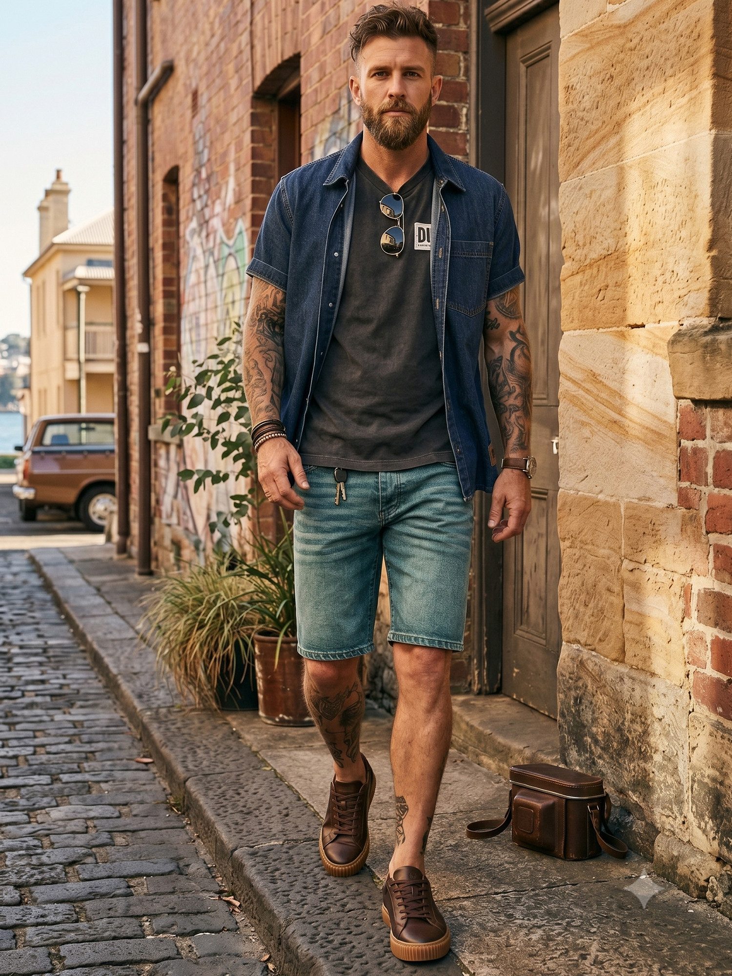 Rock Creek Jeansshorts Rock Creek Herren Stretch Kurze Hose Denim RC-2448 5-Pocket-Style – Bild 5 von 5
