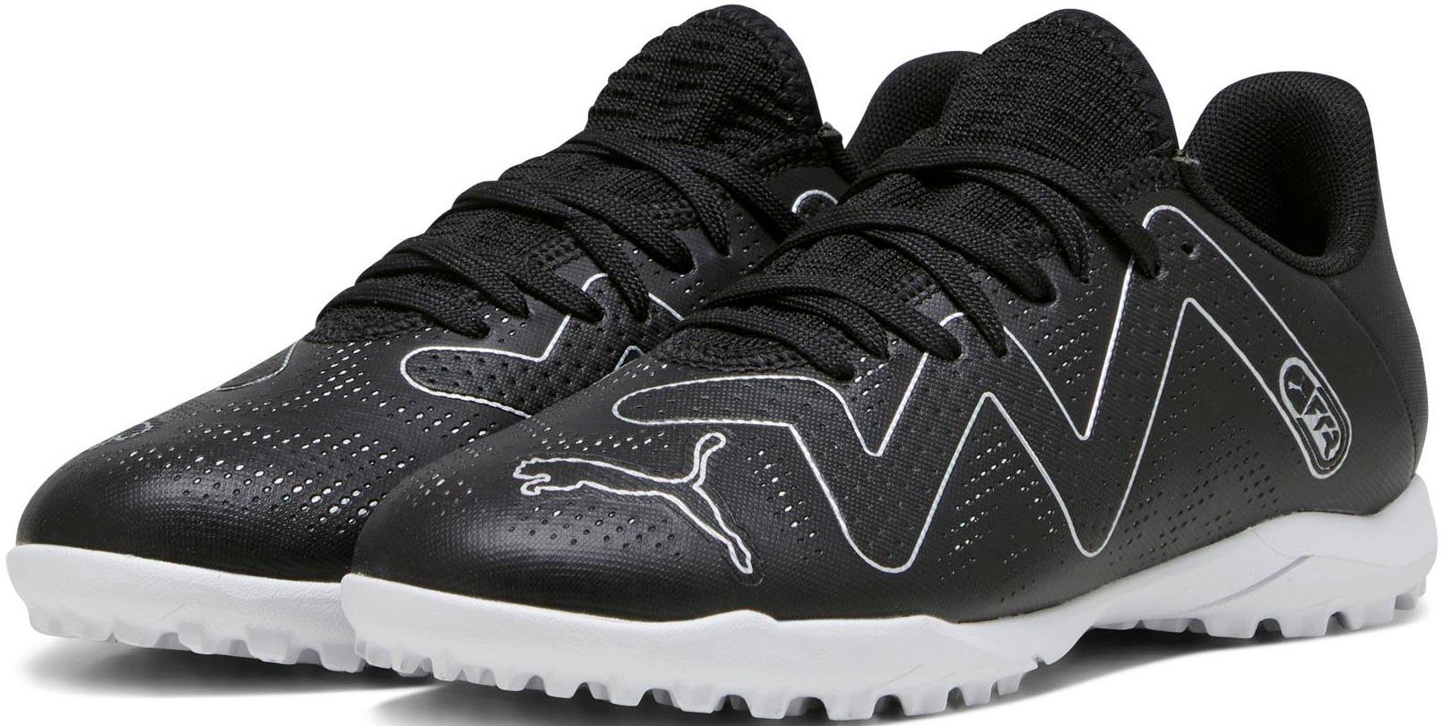 Fußballschuh Black TT PUMA FUTURE JR PLAY Silver Metallic