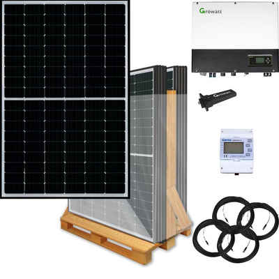 Lieckipedia 4000 Watt Hybrid Solaranlage, Basisset einphasig inkl. Growatt Wechsel Solar Panel, Black Edition