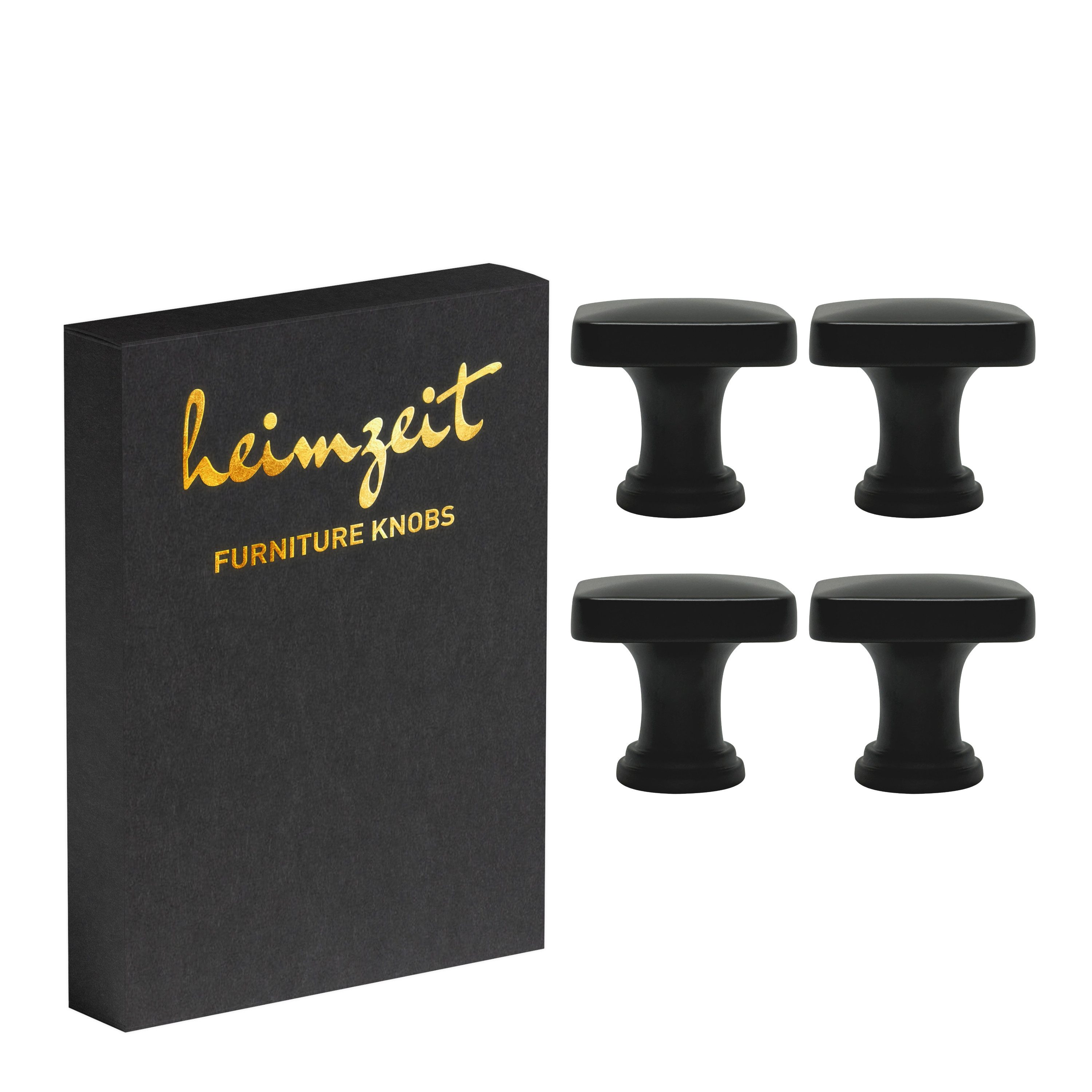 heimzeit Möbelgriff heimzeit Möbelknöpfe Quadratisch (Set, 4-St), für Schubladen, Türen und Kommoden, inkl. Schraube