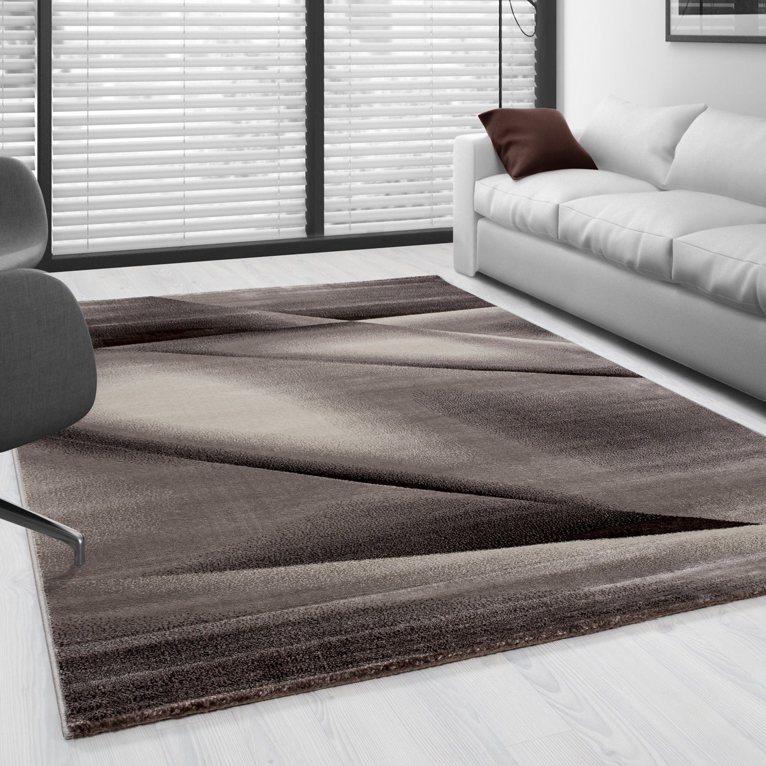 SIMPEX24 Designteppich Abstrakt Design, Läufer, Höhe: 12 mm, Modern Kurzflo günstig online kaufen