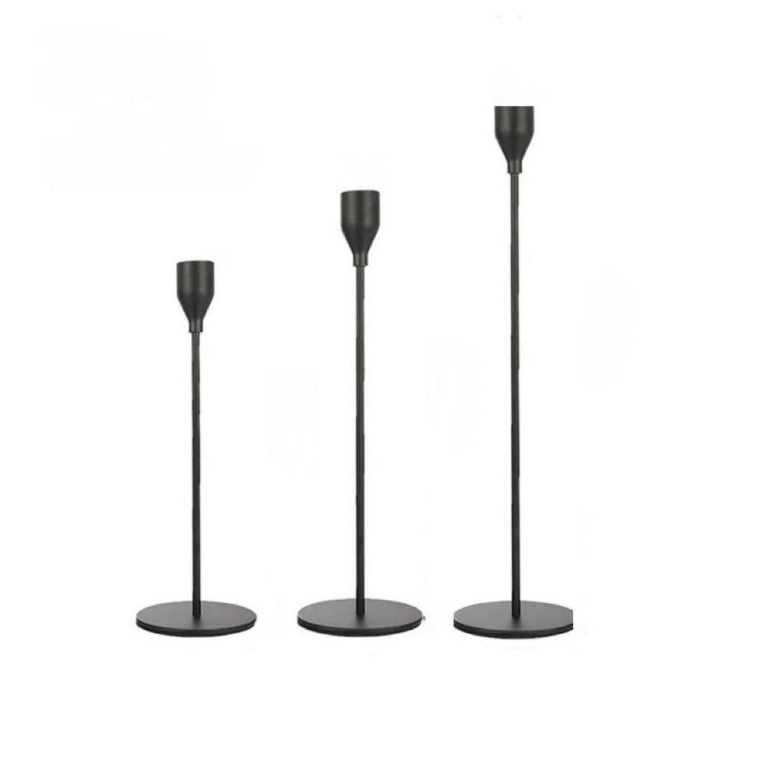 LuxusKollektion Kerzenständer Kerzenhalter Set Schwarz 6-teilig