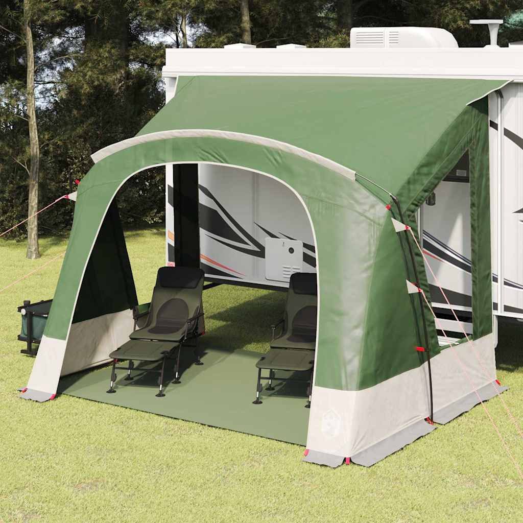 vidaXL Vorzelt Caravan Zelt für 3 Personen mit Dach Grün 330 x 252 x 245 cm, (1 tlg)