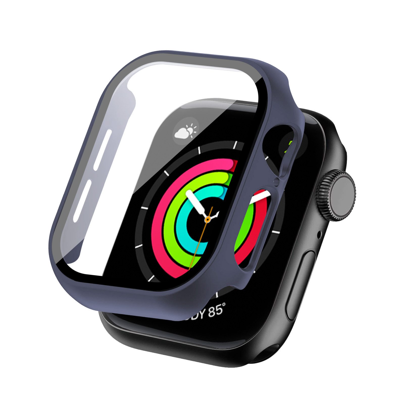 Tec-Expert Smartwatch-Hülle Hülle mit integriertem Displayschutz für Apple Watch 10 / 11 46 mm 46 mm, Rundum Schutz Cover Case Bumper stoß-und kratzfest robust