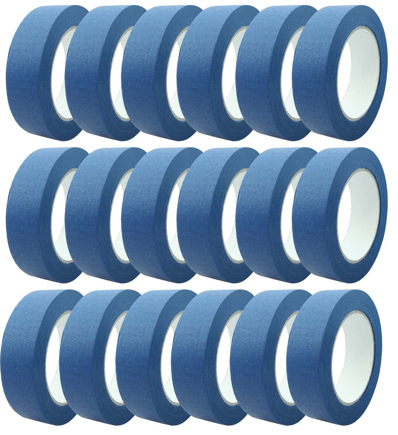 varivendo Kreppband 18 Rollen Feinkreppband Blau 25mm x 50m Abdeckband Malerarbeiten (Rollen, 18-St., Pro Mask blau Feinkreppband) Kreppband malerklebeband malerkrepp