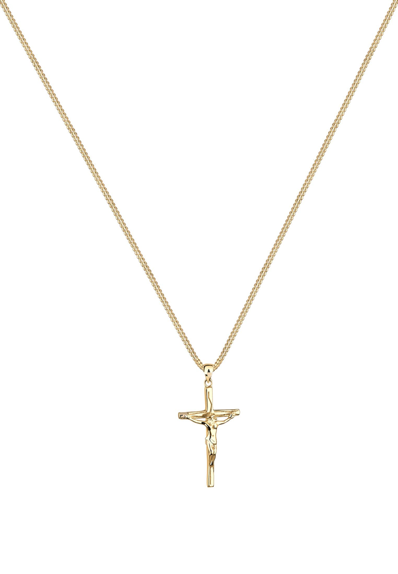 Elli Kette mit Anhänger mit Anhänger Kreuz Jesus Kruzifix 925 Silber, Kreuz günstig online kaufen