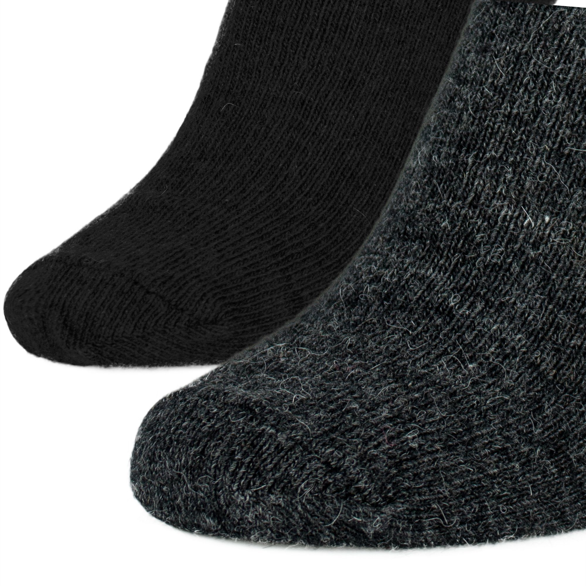 Schafwolle mit Paar Snake warme Black 2 aus Socken (2-Paar) schwarz-anthrazit Socken Alpaka