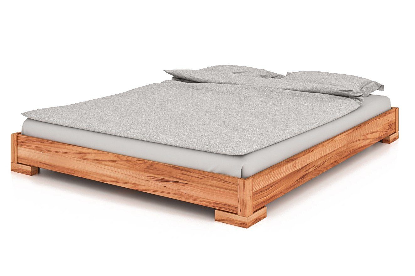 byoak Bett VENTO-E 120 x 190 aus Massivholz, ohne Kopfteil, Naturgeölt