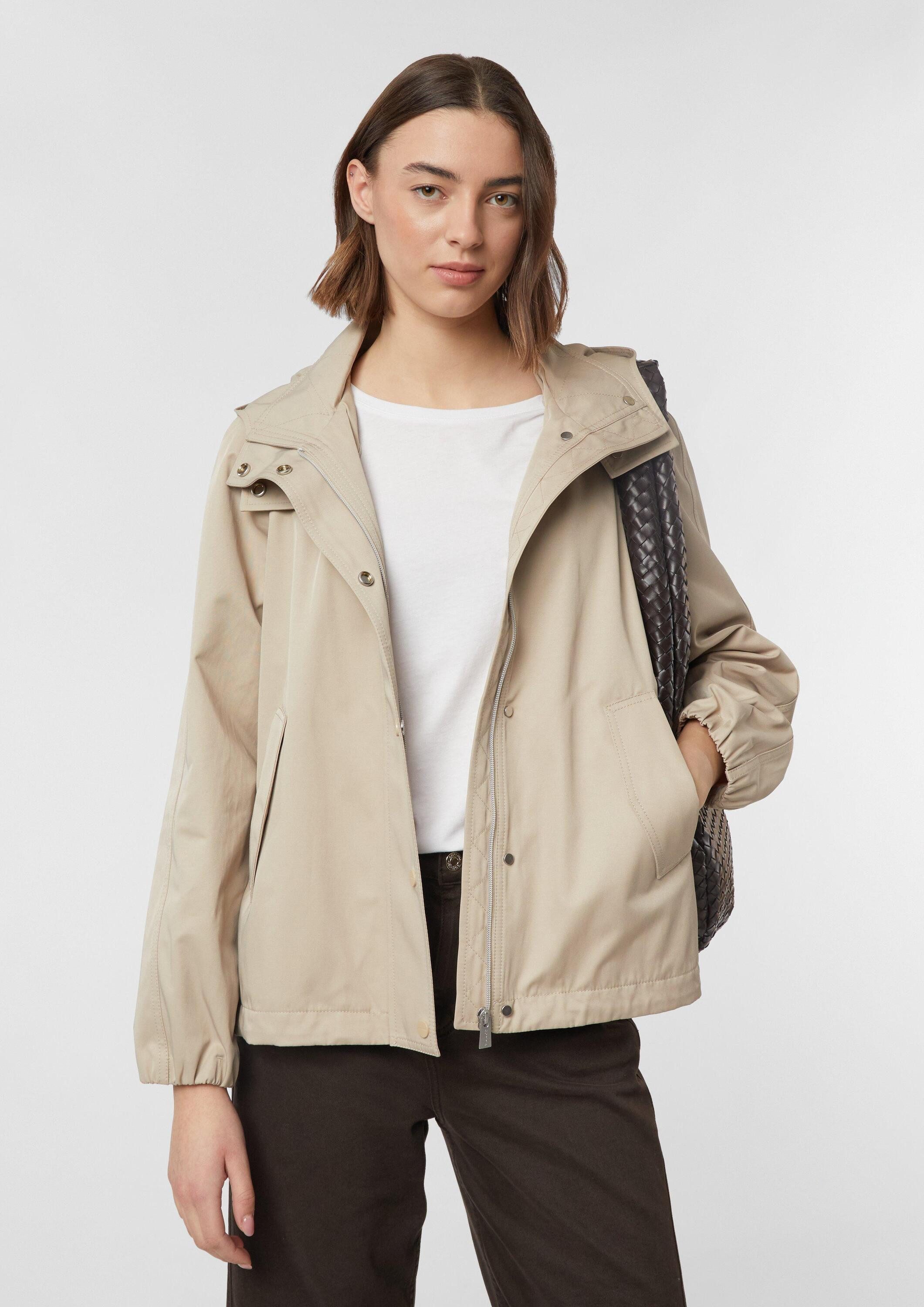 comma Funktionsjacke Outdoor-Jacke Jacke aus Cottonmix mit fixierter Kapuze