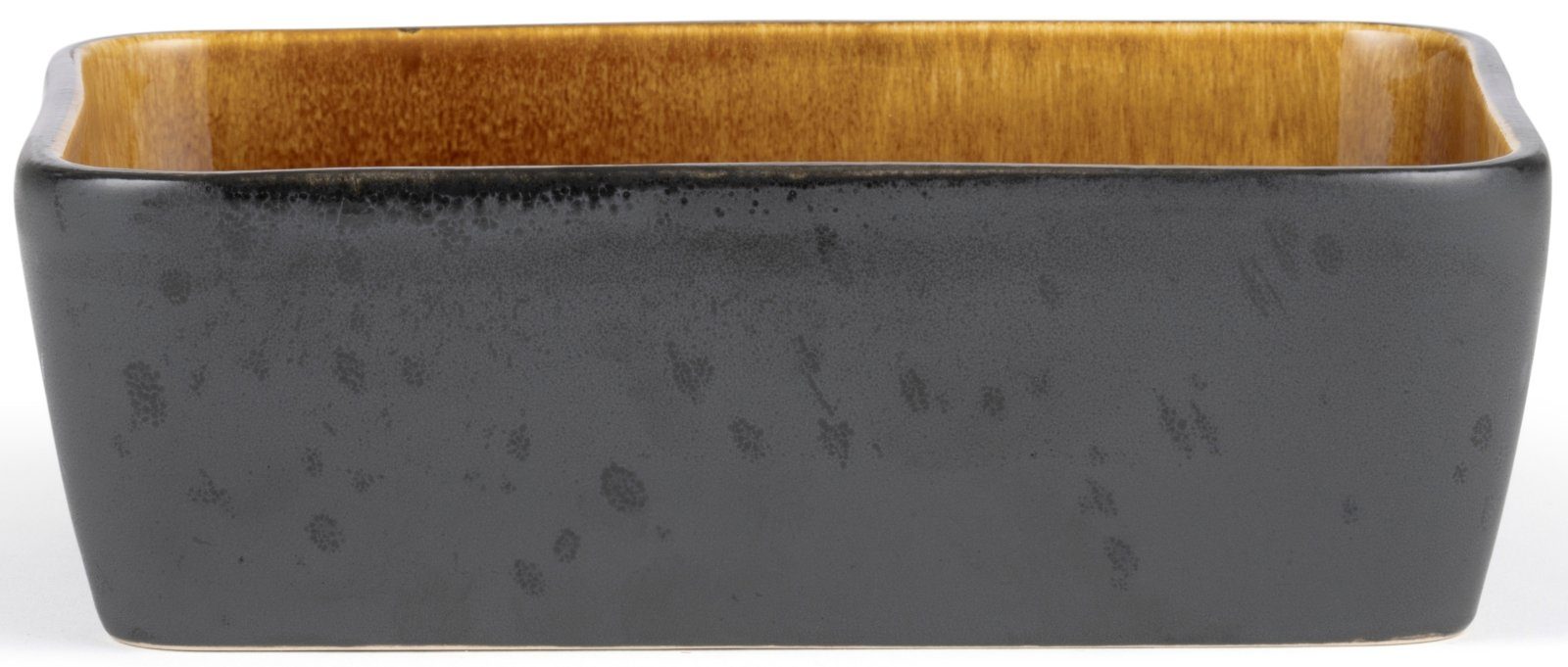 Bitz Auflaufform Auflaufform rechteckig black / amber 19 x 14 cm, Steingut