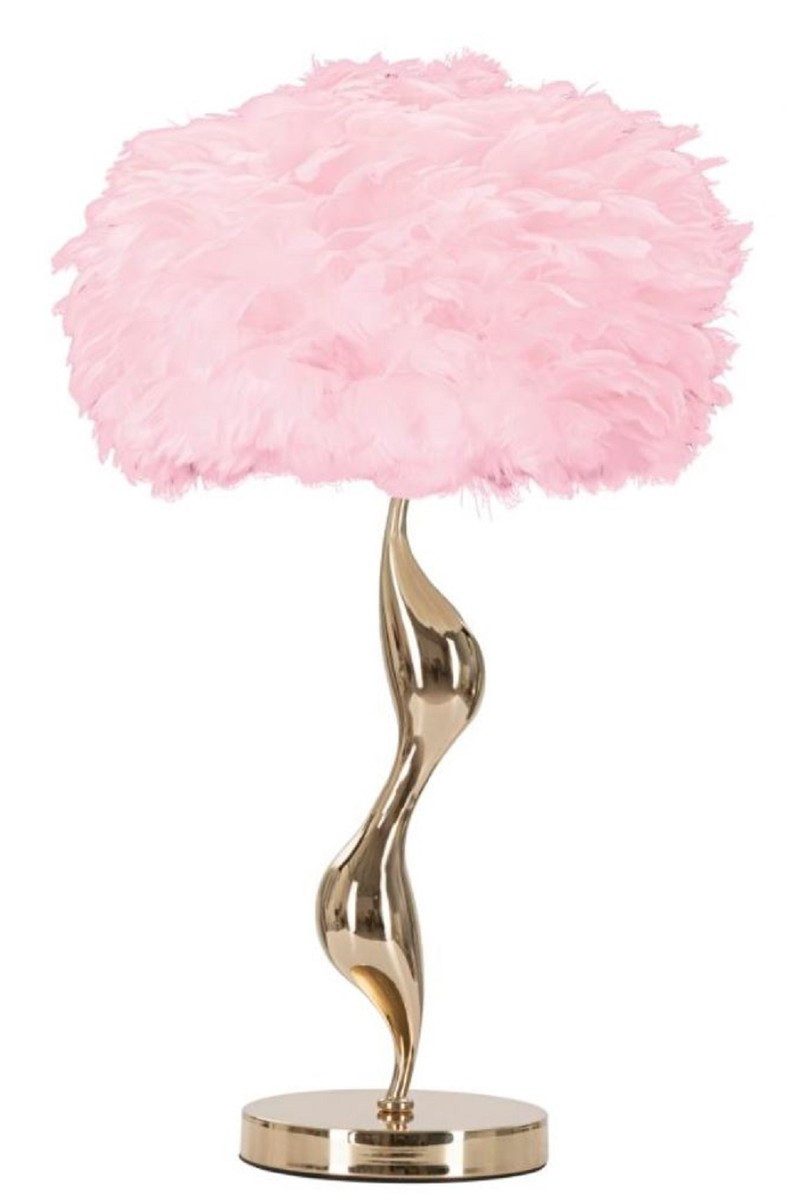 Casa Padrino Tischleuchte Casa Padrino Luxus Tischleuchte Gold / Rosa Ø 40 x H. 63 cm