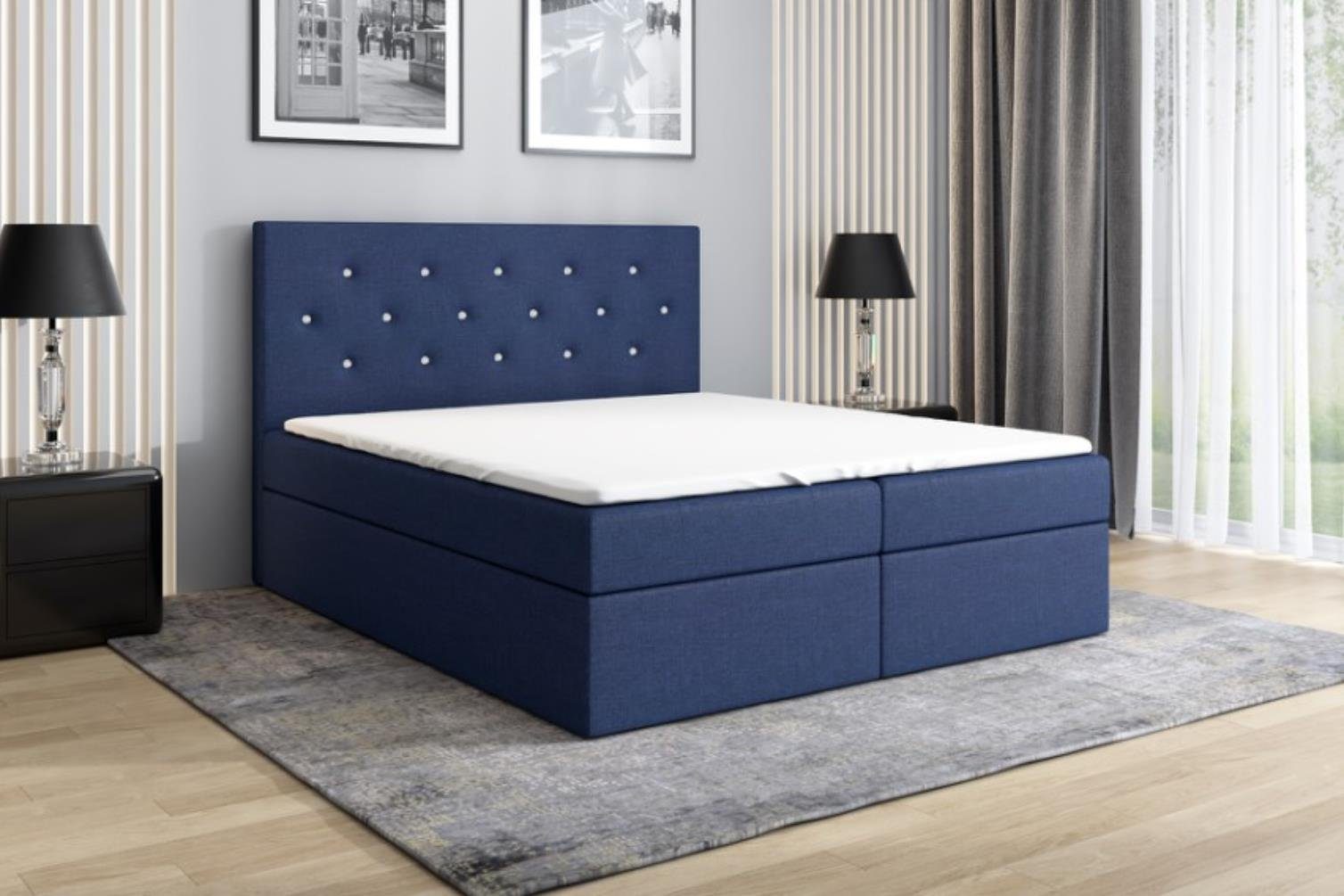 KOBALT GmbH A&J 2 MöbelLand und 80 REGIN mit Topper. Bettkästen, Bonell-Matratze Boxspringbett