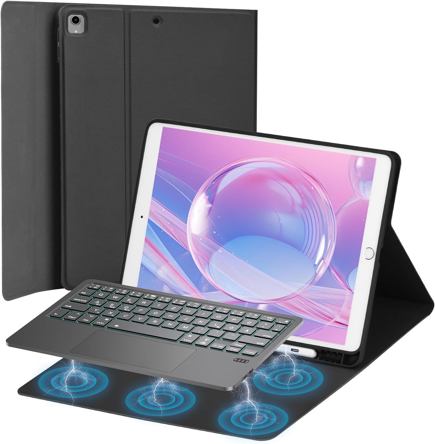 Tastaturhülle für iPad 10,2 Zoll mit Bluetooth-Tastatur-Schutzhülle iPad-Tastatur