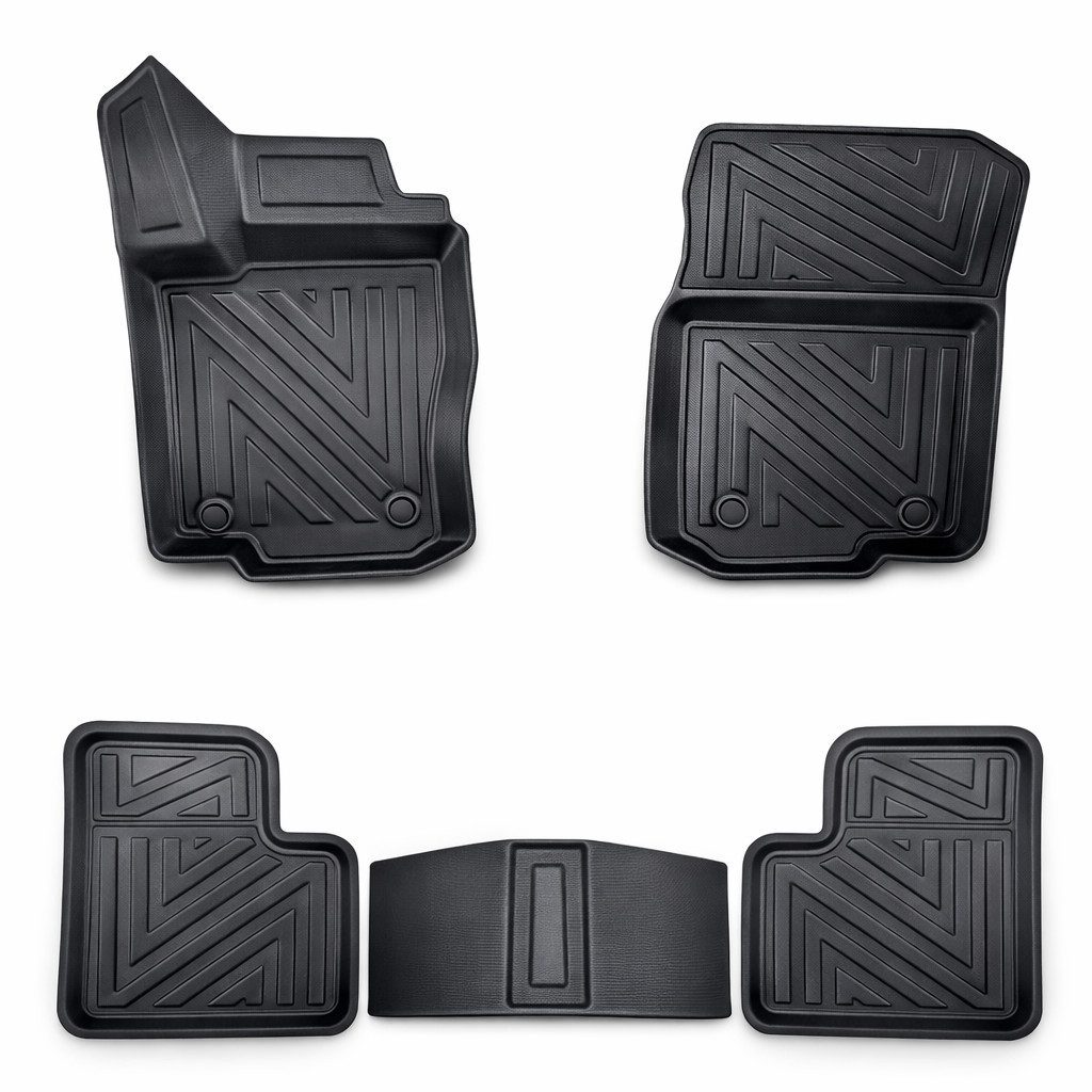 fussmattenprofi.com Auto-Fußmatte 3D Fußmatten für Mercedes GLS X166 2013-2019, Carbonfaser-Optik Gummi (1 St), für Mercedes Mercedes GLS