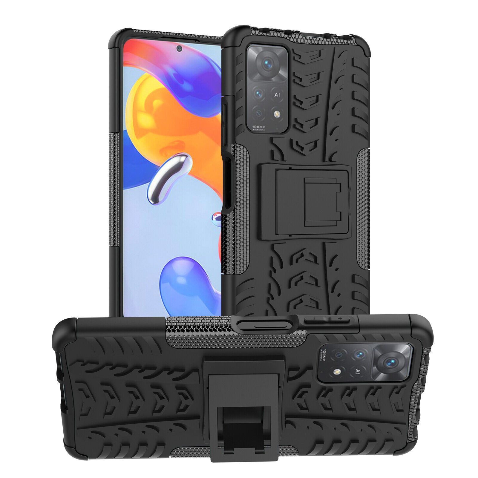betterfon Handyhülle für Xiaomi Redmi Note 11 Pro 5G Outdoor Schutzhülle Panzer Case, Stoßfeste Dual-Layer Hülle mit Kickstand kratzfest und formstabil