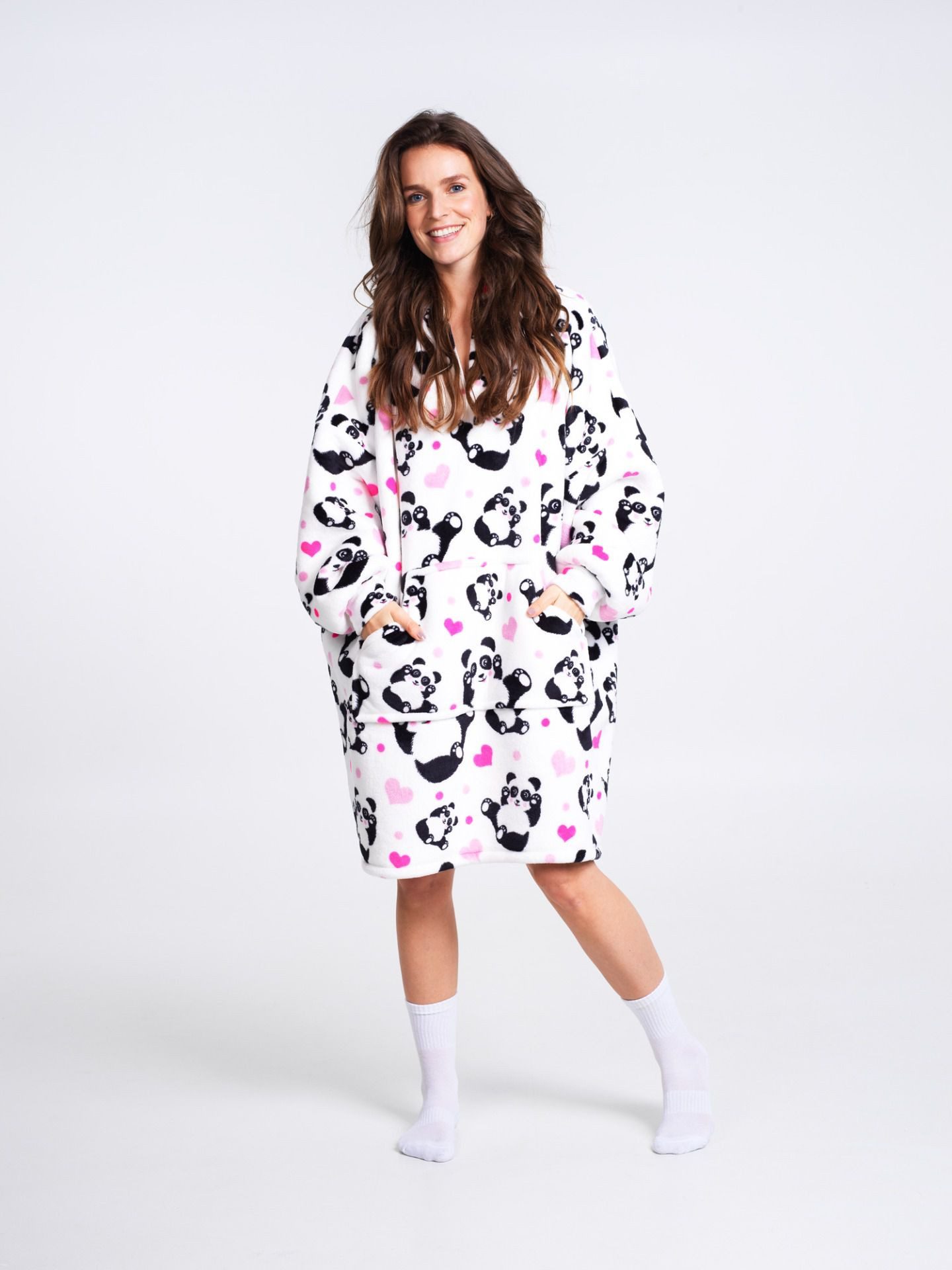 Hoodie Noxxiez Kapuzendecke XL Panda Design 100% Polyester extra groß XL