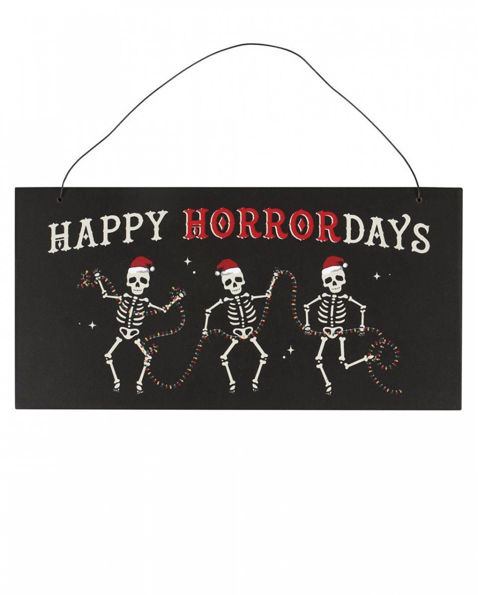 Horror-Shop Hängedekoration Happy Horrordays Holzschild zum Aufhängen
