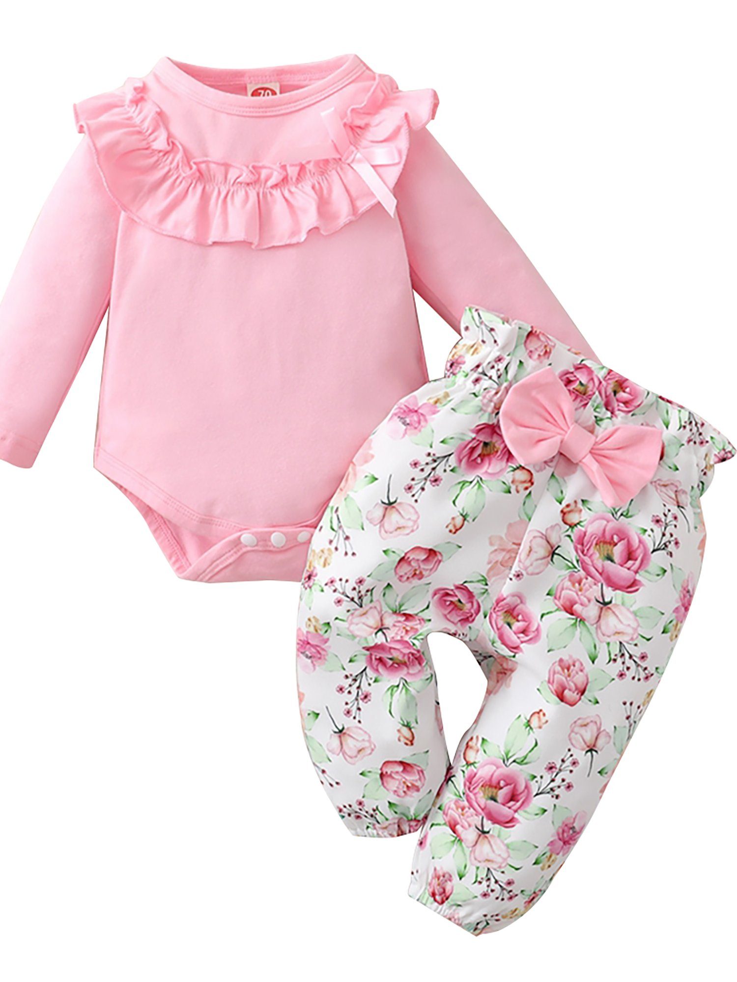 Lapa Neugeborene Mädchen Mädchen Blumen Outfits Strampler Tops Hosen Röcke Set 