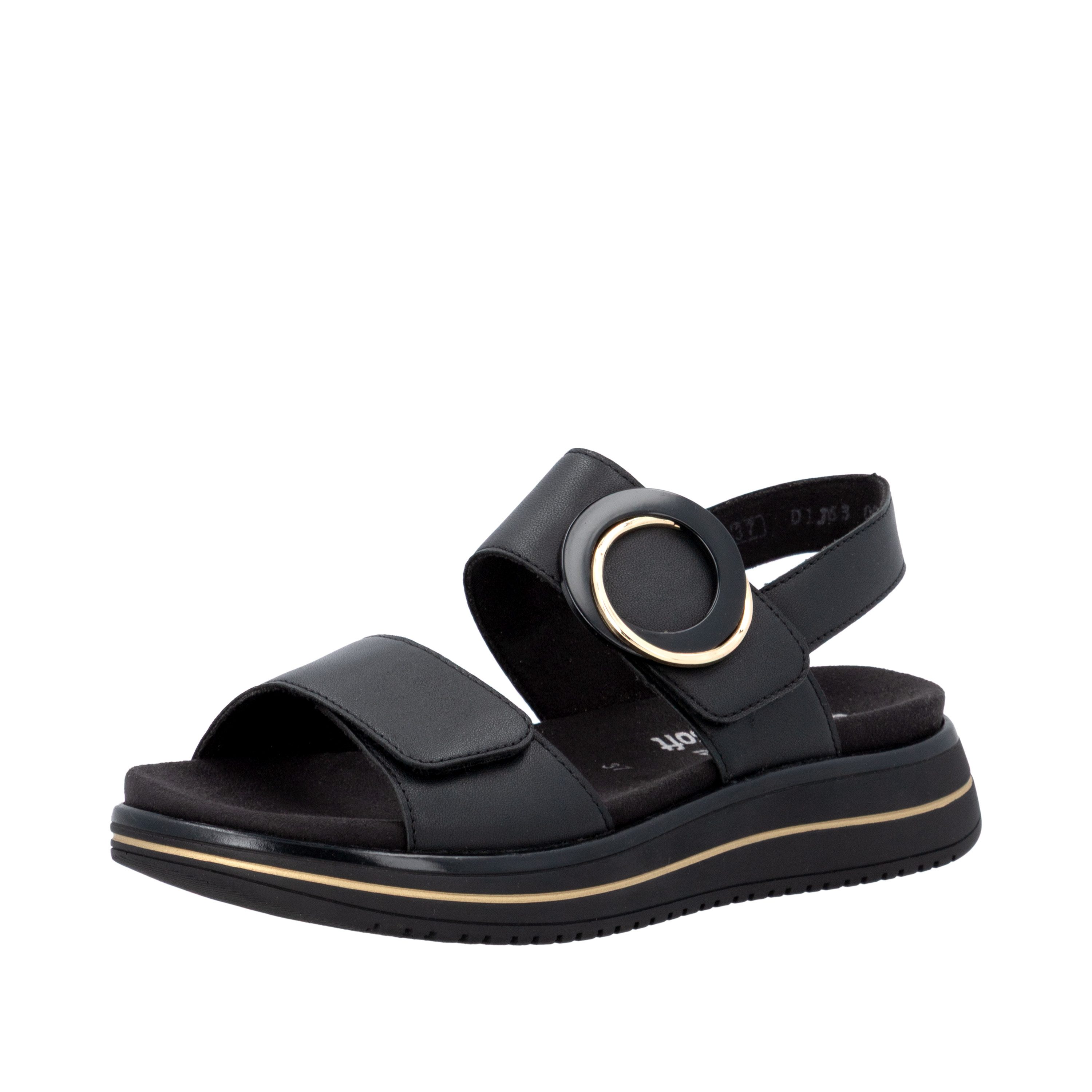 Remonte Plateausandale Sommerschuh, Sandalette mit Softfußbett und zwei Klettverschlüssen