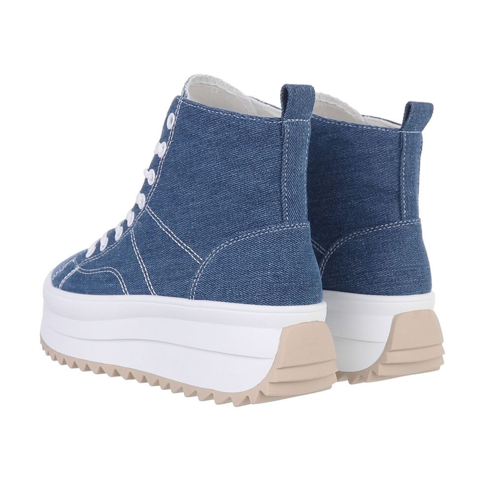 Ital-Design Komfortable Sneakers mit hoher Sohle und modischem Design Sneakerboots (85960084) Flach Sneakers High in Blau