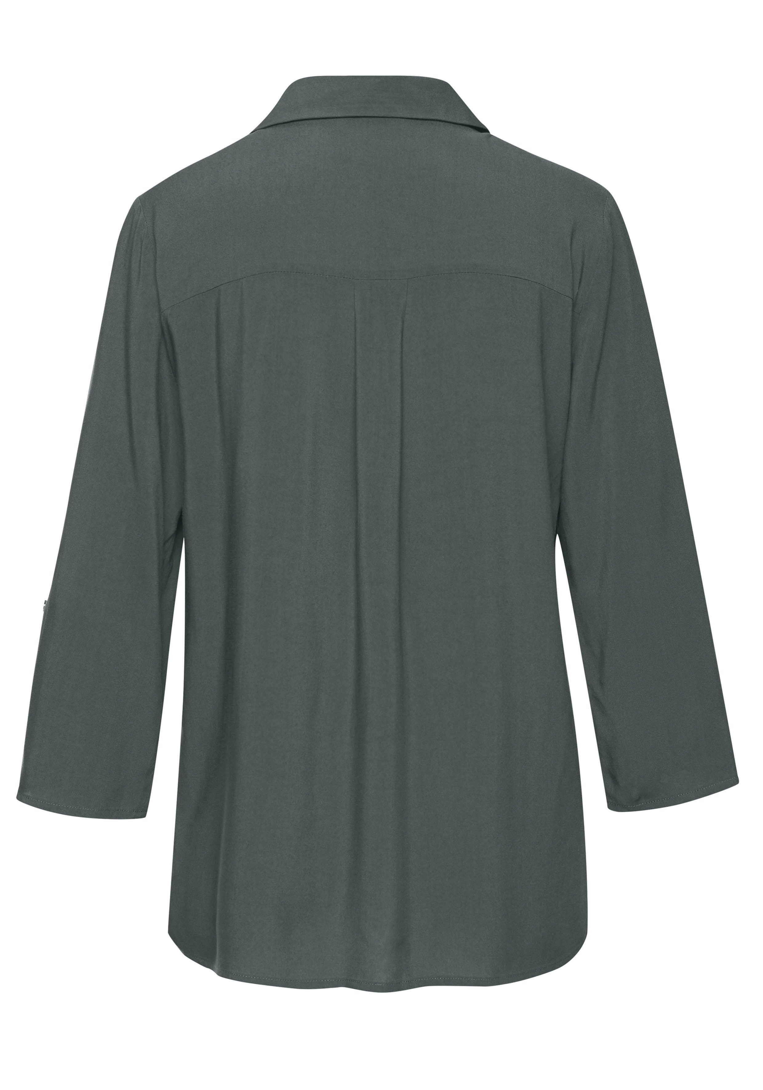 LASCANA Schlupfbluse mit tiefem V-Ausschnitt aus weich fließender Viskose Bluse mit 3/4-Ärmeln, Damenbluse für den Alltag oder festliche Anlässe – Bild 3 von 5