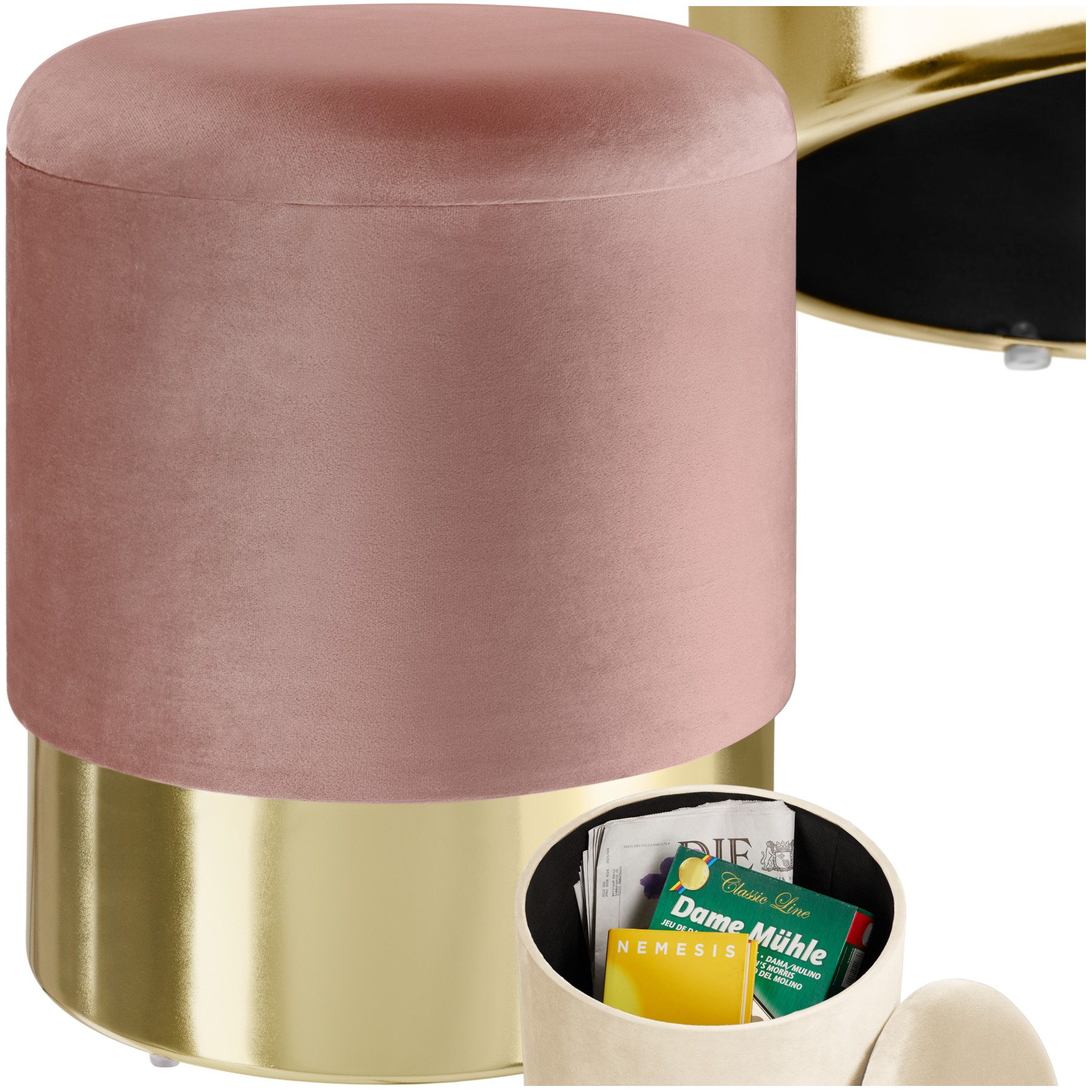 tectake Sitzhocker Schminkhocker Sarina gepolstert in Samtoptik 300kg mit S günstig online kaufen