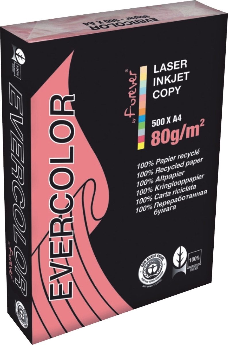 CLAIREFONTAINE Kopierpapier Kopierpapier Forever Evercolor DIN A4 rosa 80 g/qm VE=5x500 Blatt